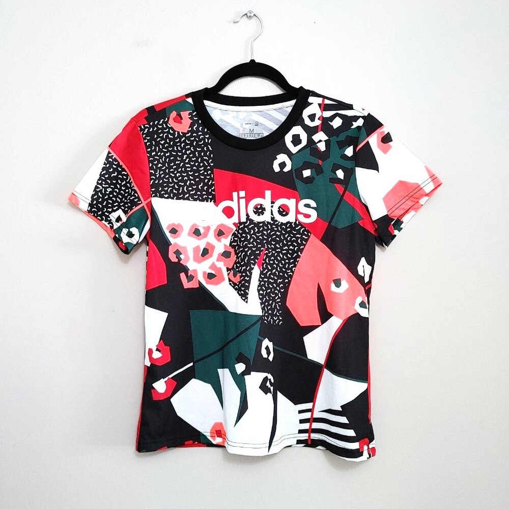 Adidas x Farm Rio Graphic All Over Print T-Shirt Tee Womens Medium